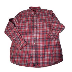 UNTUCKit Plaid Relaxed Fit Button Down Shirt Red Blue Cotton XXX Large